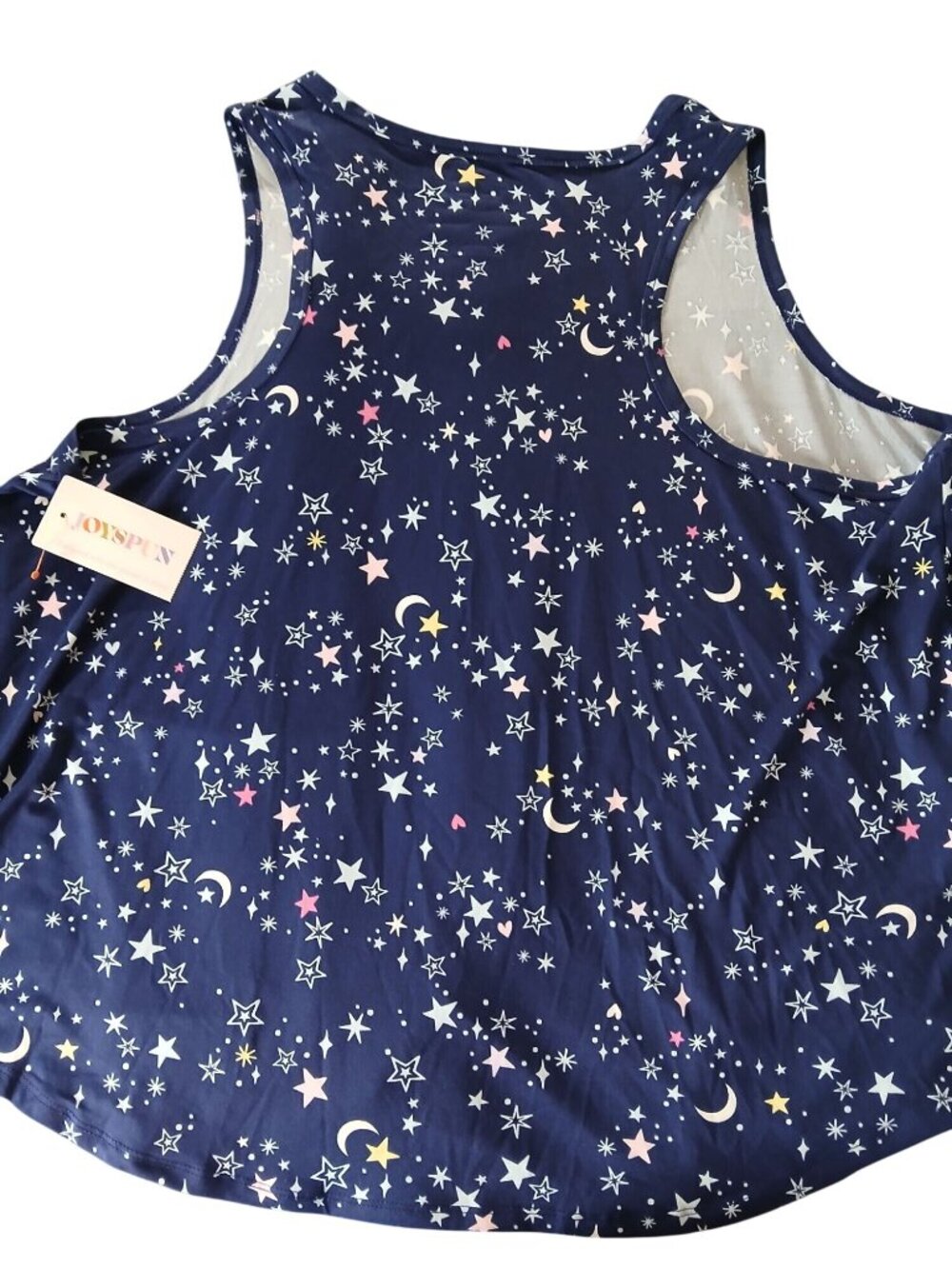 JoySpun Womens Celestial Blue Moon Stars Pajama Set Sleeveless Top Shorts Sz 3X - Picture 8 of 11